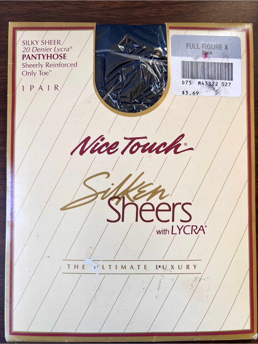 Vintage 90s Sears Nice Touch Silken Sheers Pantyhose - Size Full Figure X - USA